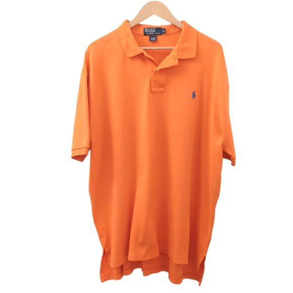 POLO RALPH LAUREN Men’s Orange Classic Fit Polo Shirt XL Embroidered Logo - Picture 2 of 7